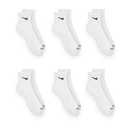 Nike Everyday Plus Cushioned Unisex Adult Breathable Multi-Pack 6 Pair Quarter Ankle Socks